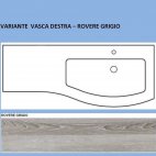 Mobile Agape 120 sospeso rovere grigio - vasca destra